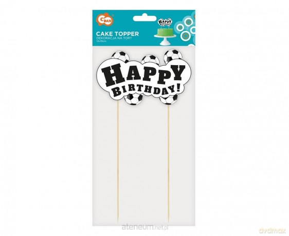 Dekoracja na tort piłka nożna - Happy Birthday