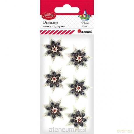 Dekoracje samoprzylepne papierowo-foliowe 3D 6 szt