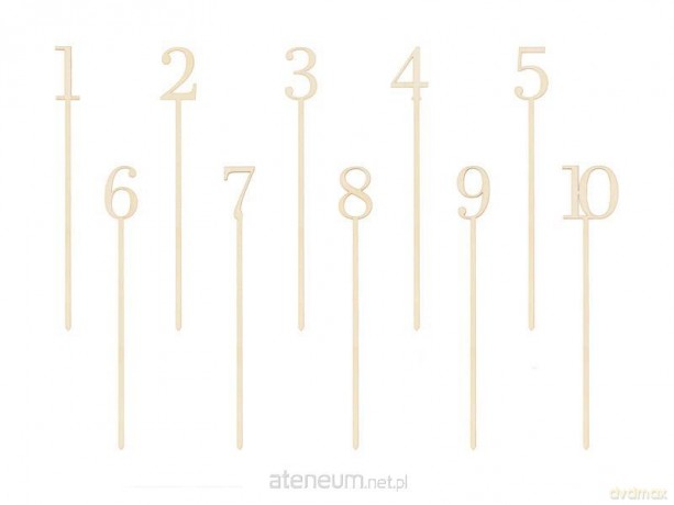 Drewniane numery na stół 25 cm 10 szt