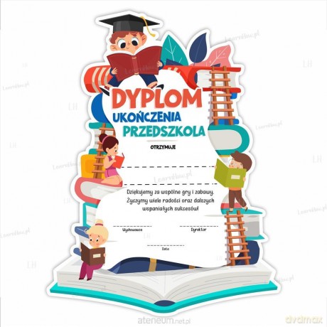 Dyplom kształt ukończenia przedszkola (5 szt)