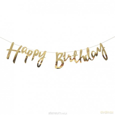 Girlanda Happy Birthday złota