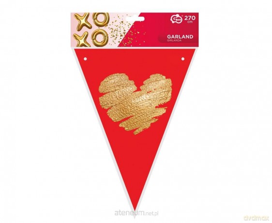 Girlanda papierowa flagi XoXo 21x28x270 cm