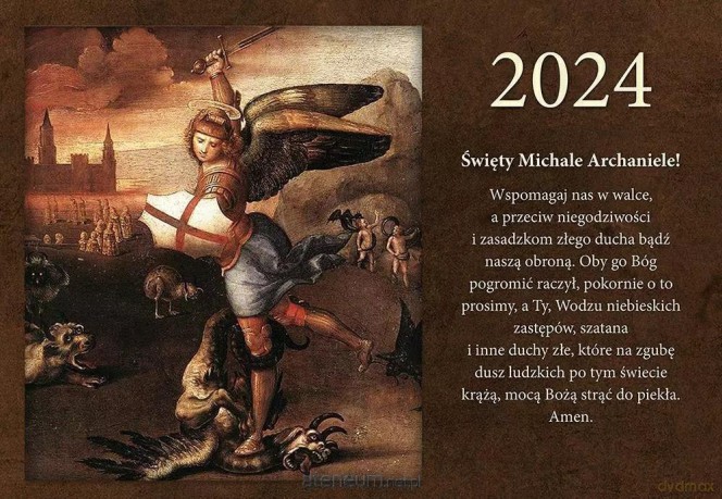 Kalendarz 2024 trójdzielny Święta Michał Archanioł [KALENDARZ]