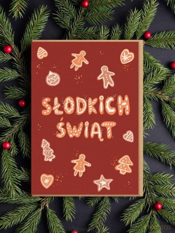 Karnet - Słodkich Świąt