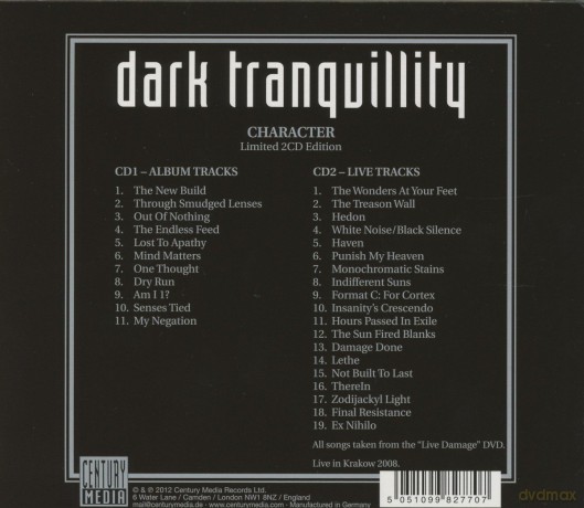 Dark Tranquillity: Character (Limited) [2CD]