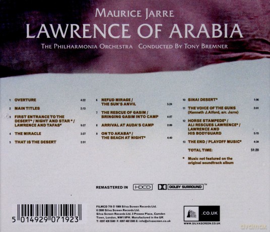 Lawrence Of Arabia soundtrack (Lawrence z Arabii) (Maurice Jarre) [CD]