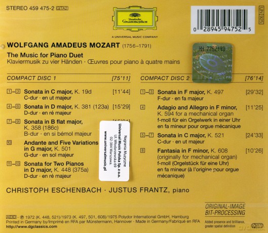 Eschenbach: Mozart: The Music For Piano Duet [2CD]