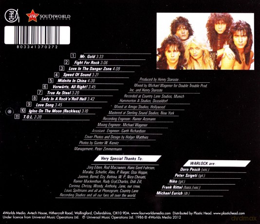 Warlock: True As Steel [CD]