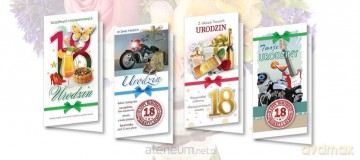 Karnet DL De Lux. Złocony 18 Urodziny MIX (10 szt.)
