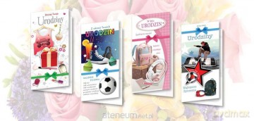 Karnet DL De Lux. Złocony Urodziny MIX (10 szt.)