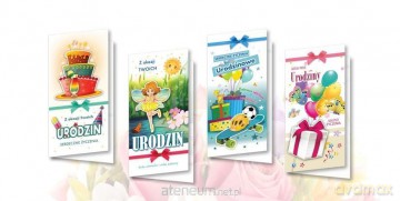 Karnet DL De Lux. Złocony Urodziny MIX (10 szt.)