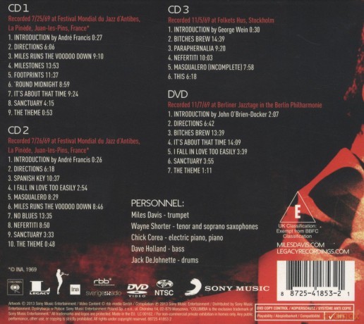 Miles Davis: Miles Davis Quintet: Live In Europe 1969 The Bootleg Series Vol. 2 [3CD]+[DVD]