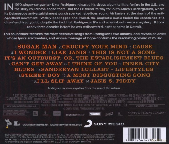 Searching For Sugar Man soundtrack (Sugar Man) (Sixto Rodriguez) [CD]