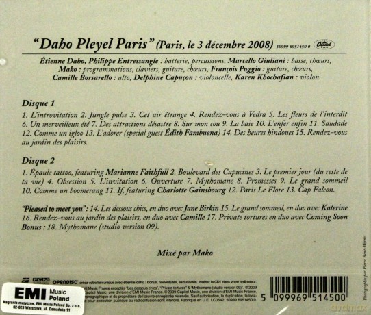 Etienne Daho: Daho Pleyel Paris [2CD]