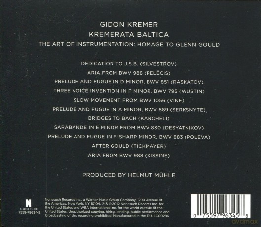 Gidon Kremer/Kremerata Baltica: Art Of Instrumentation-Homage (ecopack) [CD]