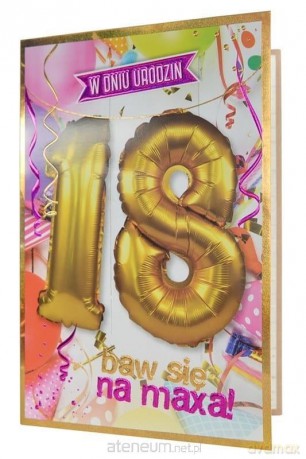 Karnet QBL-001 Urodziny 18 + balony