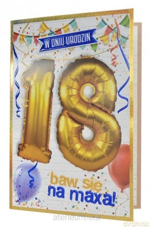 Karnet QBL-002 Urodziny 18 + balony