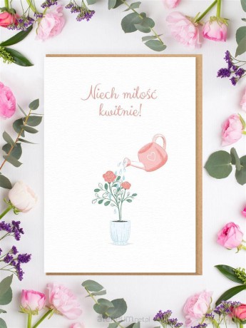 Karnet Ślub - Niech miłość kwitnie