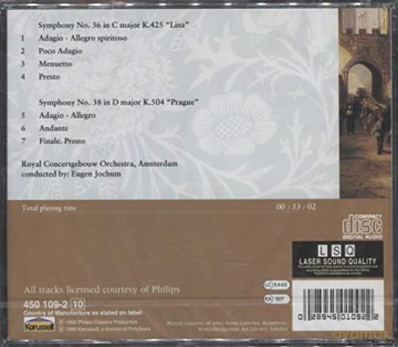 Eugen Jochum: Mozart: Symphonien Nr. 36+38 [CD]