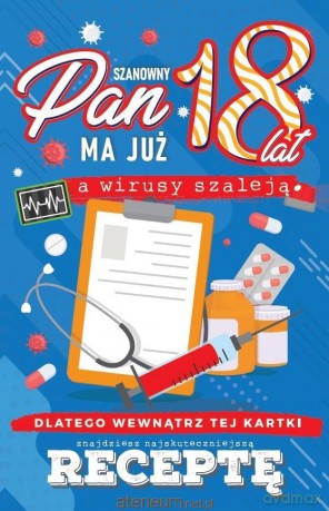 Karnet Urodzinowy z receptą 18