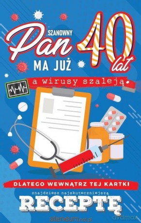 Karnet Urodzinowy z receptą 40