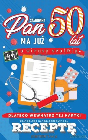 Karnet Urodzinowy z receptą 50