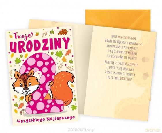 Karnet Urodziny 2 wiewiórka