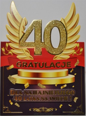 Karnet Urodziny 40 męskie