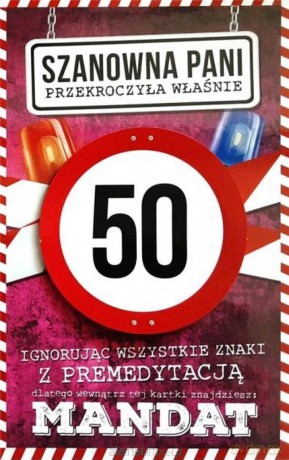 Karnet Urodziny 50 damskie JCX - 014