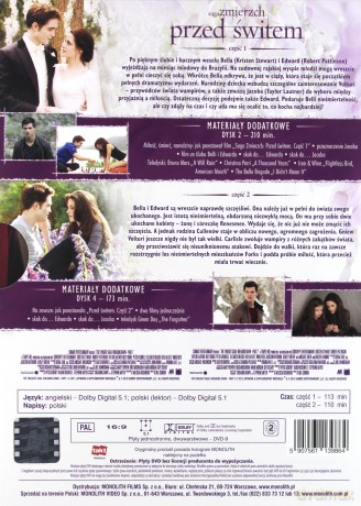 Zmierzch 4: Przed Świtem - Części 1+2 [BOX] [4DVD]+[KARTY]
