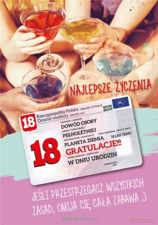 Karnet Urodziny Osiemnastka Gift-M