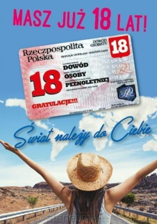 Karnet Urodziny Osiemnastka Gift-M-91