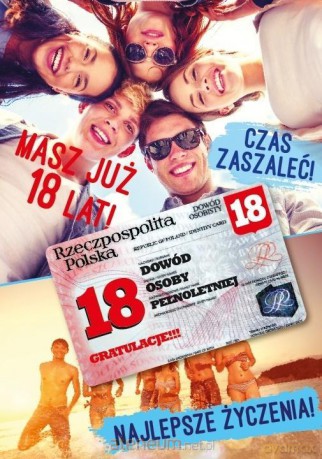 Karnet Urodziny Osiemnastka Gift-M-97