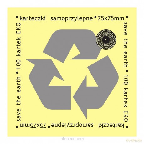Karteczki samoprzylepne eko 75x75mm 100K żółte