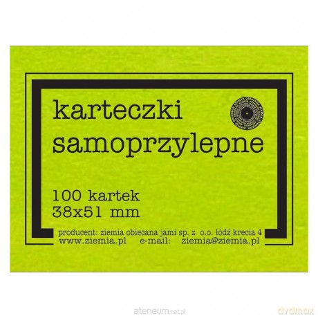 Karteczki samoprzylepne Fluo 38x51mm 100K zielone