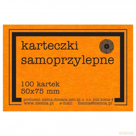 Karteczki samoprzylepne Fluo 50x75mm 100K pomar.