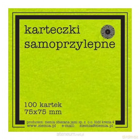 Karteczki samoprzylepne Fluo 75x75mm 100K zieleń