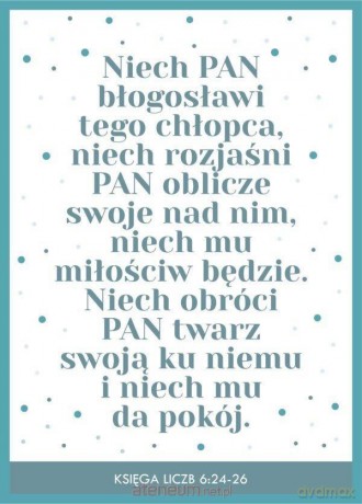 Kartka - Niech Pan błogosławi tego chłopca...