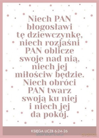 Kartka - Niech Pan błogosławi tę dziewczynkę...