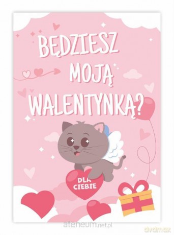 Kartka A6 walentynkowa - Kotek (5 szt)
