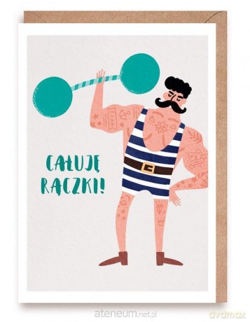 Kartka okolicznościowa Całuję rączki, eko koperta