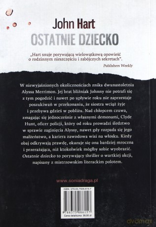 Ostatnie Dziecko  - Hart John [KSIĄŻKA]