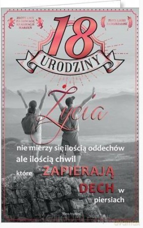 Kartka okolicznościowa Urodziny 18
