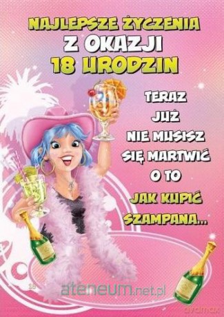 Kartka okolicznościowa Urodziny 18 duża TDF04