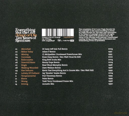 Everything But The Girl: Adapt Or Die. 10 Years Of Remixes [CD]