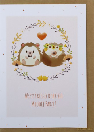 Kartka okolicznościowa, eko koperta Ślub K009