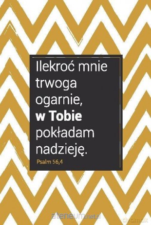 Kartka składana - Ilekroć mnie trwoga złocona