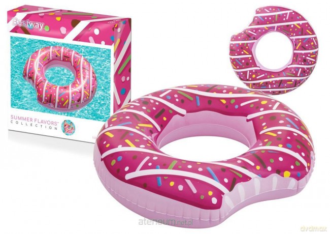 Koło do pływania donut różowy 107 cm [SPORT]