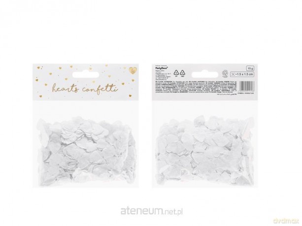 Konfetti serca białe 1,6x1,6 cm 15g