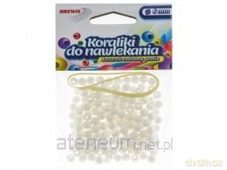 Koraliki do nawlekania białe + sznurek 6mm 16g